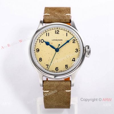 Super Clone Longines Heritage Military Marine Nationale Watch Beige Dial
